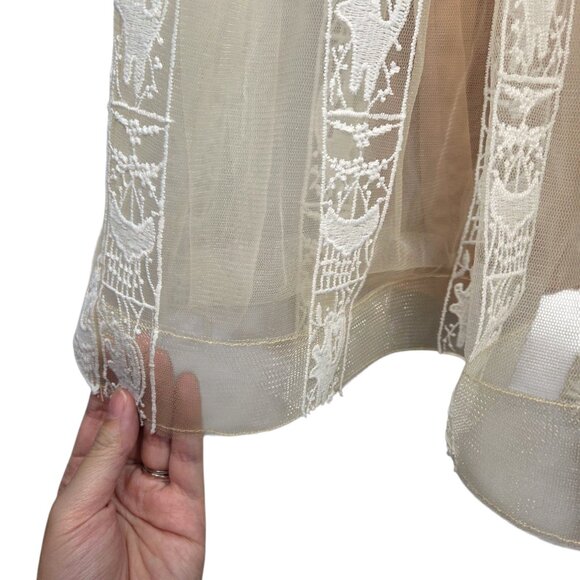 Anthropologie Mare Mare Lace Corset Midi Dress Neutral Cocktail Holiday Boho XS - Picture 8 of 16